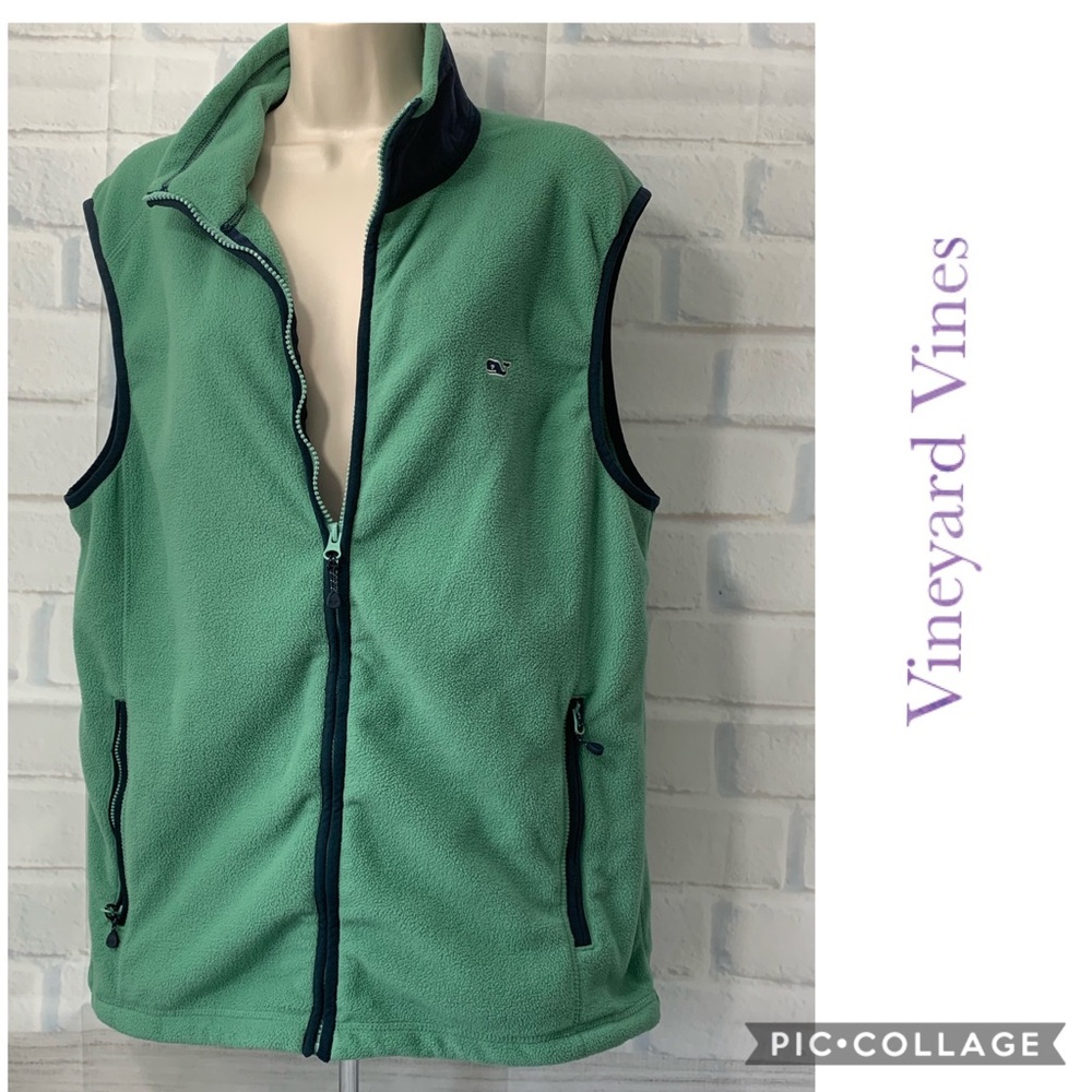 Vineyard Vines Fleece Vest Mint Green {Sz M}